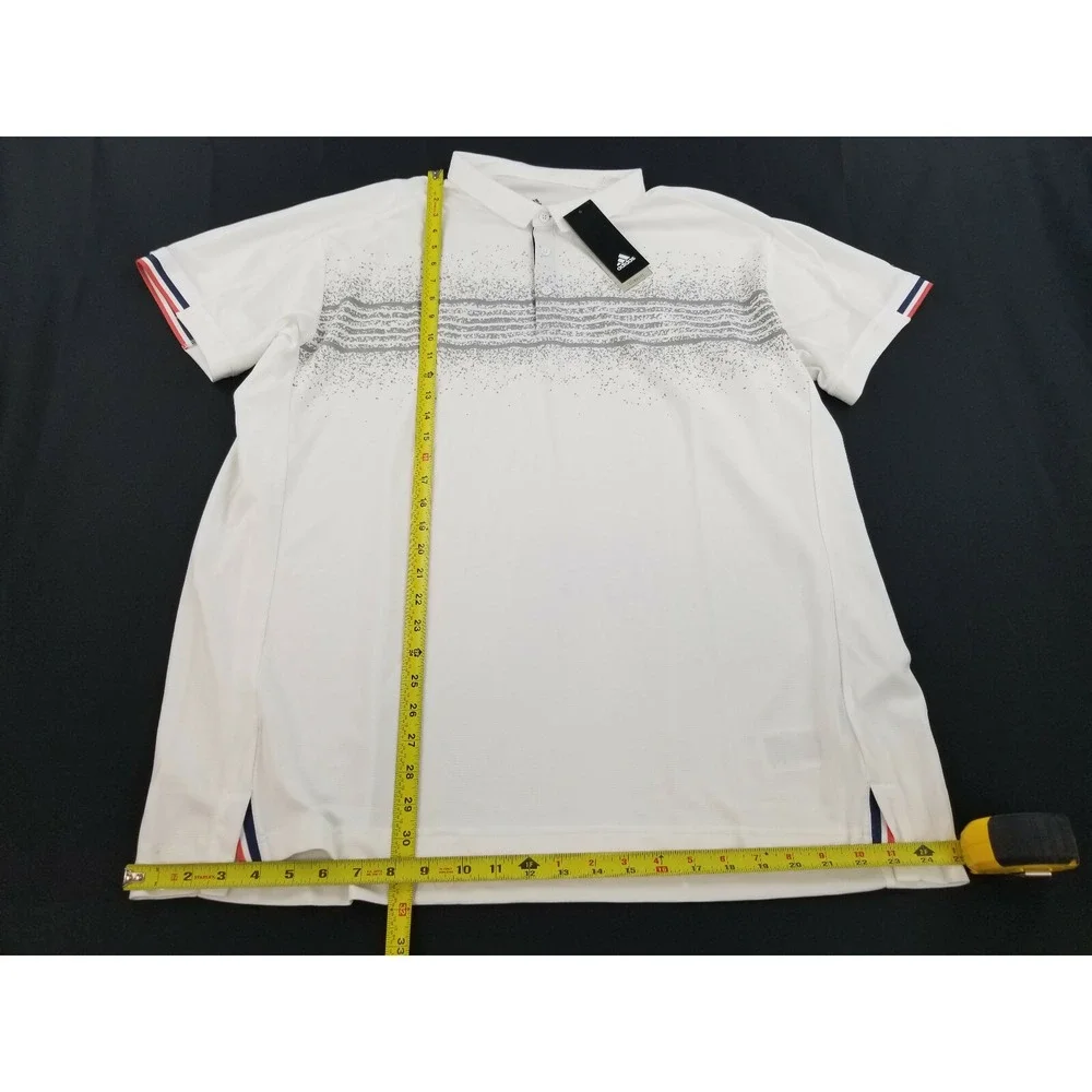 Adidas men polo shirt Climalite CG2542 white 2XL MSRP $70